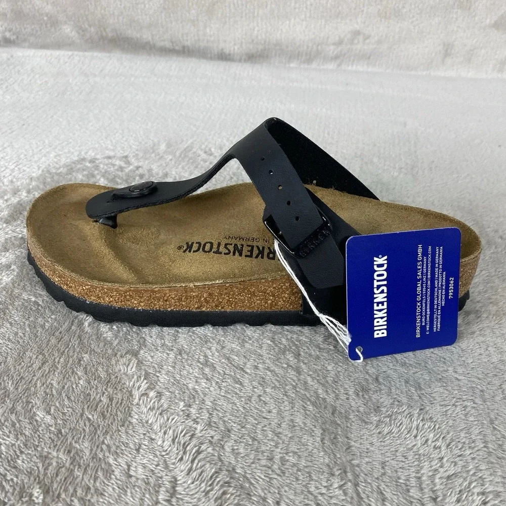 Birkenstock Gizeh Sandals Womens US 10 EU 41 Black Birko-Flor Regular Fit NEW